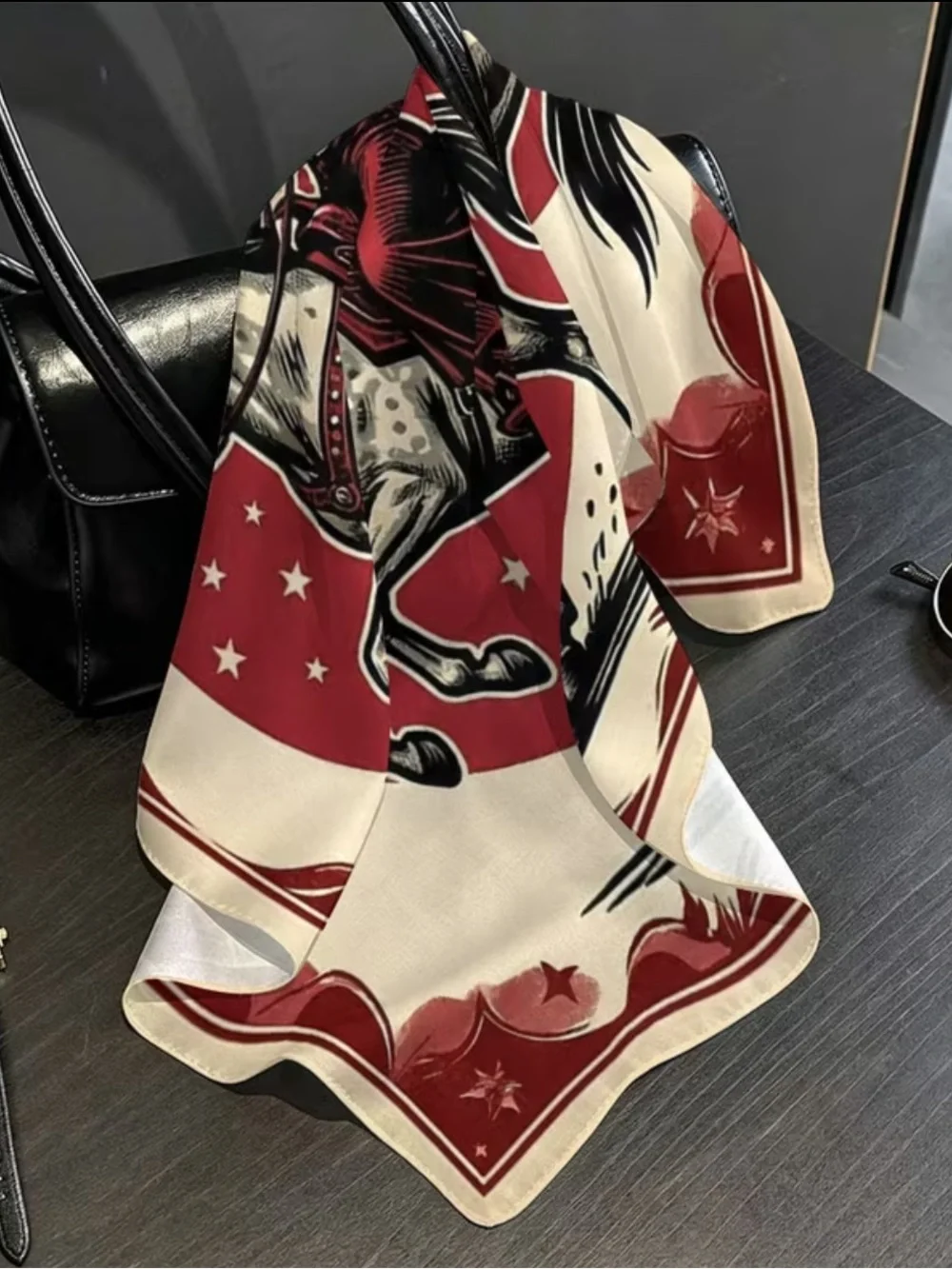 🤠 Western Cowgirl Horse Satin Scarf | Large Square Wild Rag Bandana 27.5”